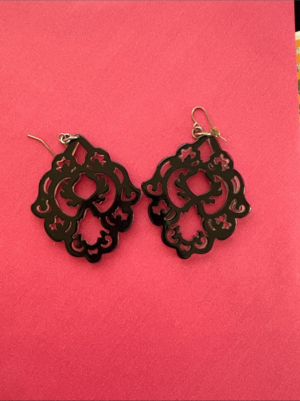 Zenzii Black Filigree Drop Earrings - Women Jewelry